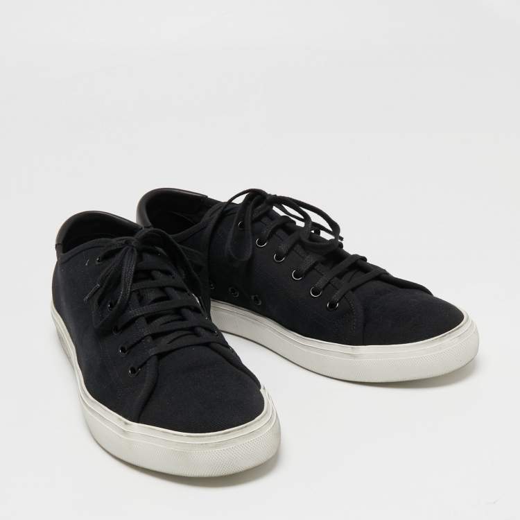 Pre Owned Saint Laurent Black Canvas And Leather Malibu Low Top Sneakers Size 44