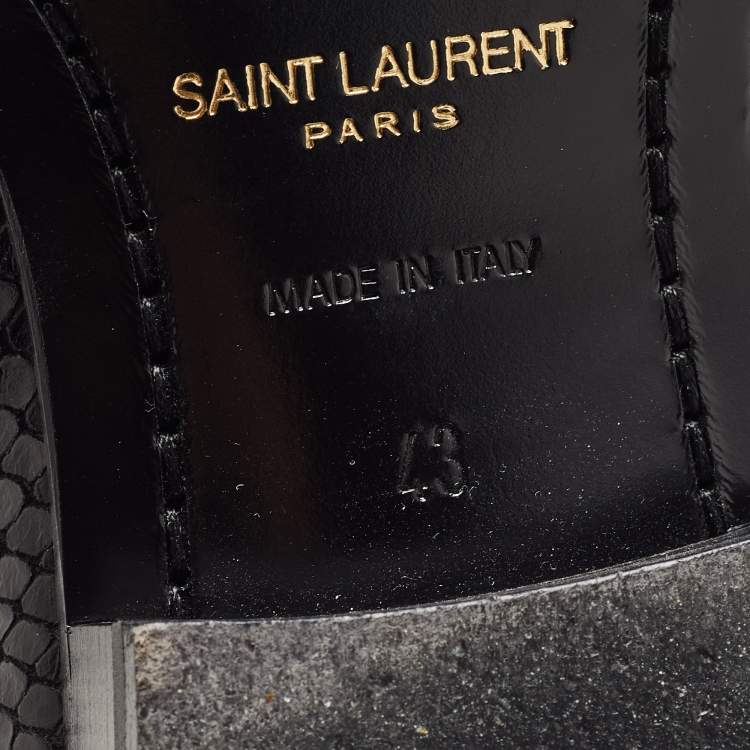 Pre Owned Saint Laurent Black Python Leather Lukas Boots Size 43