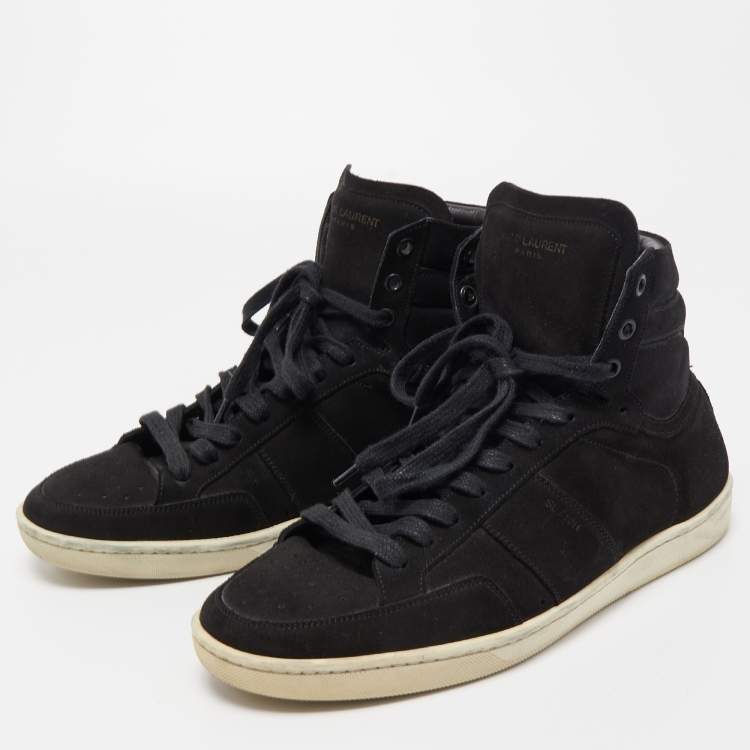 Pre Owned Saint Laurent Black Suede High Top Sneakers Size 42