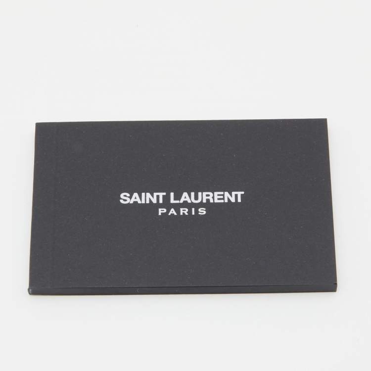 Pre Owned Saint Laurent Brown Leather Cassandre Flat Thong Sandals Size 43