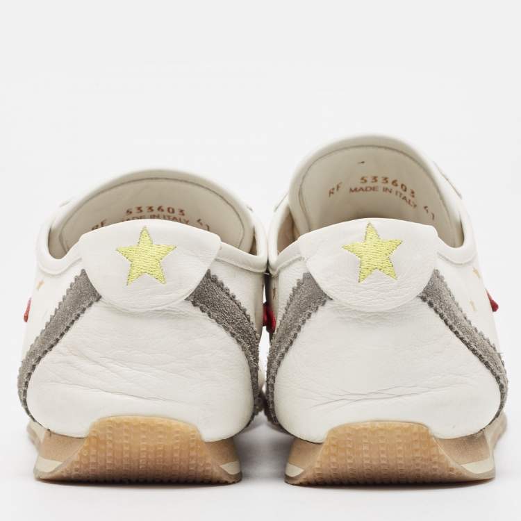 Pre Owned Saint Laurent Tricolor Leather and Suede Jay Star Sneakers Size 41