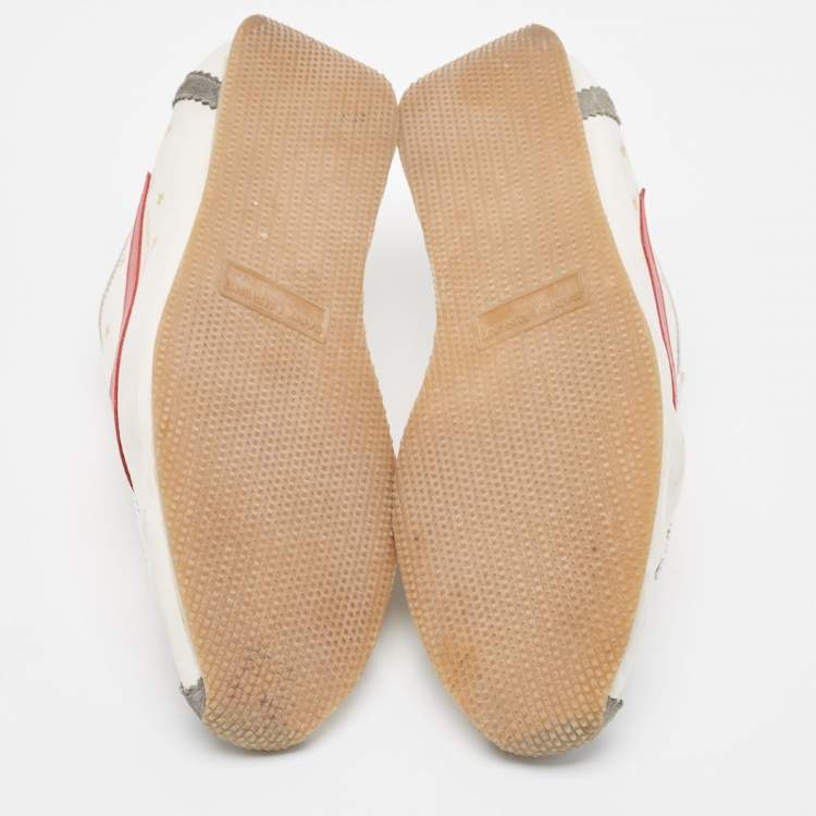 Pre Owned Saint Laurent Tricolor Leather and Suede Jay Star Sneakers Size 41