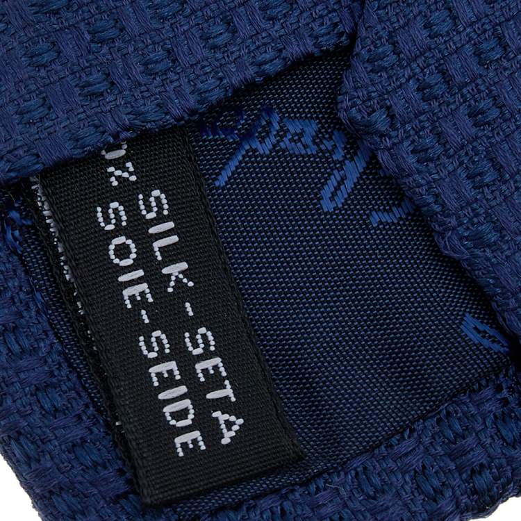 Pre Owned Salvatore Ferragamo Blue Jacquard Silk Tie