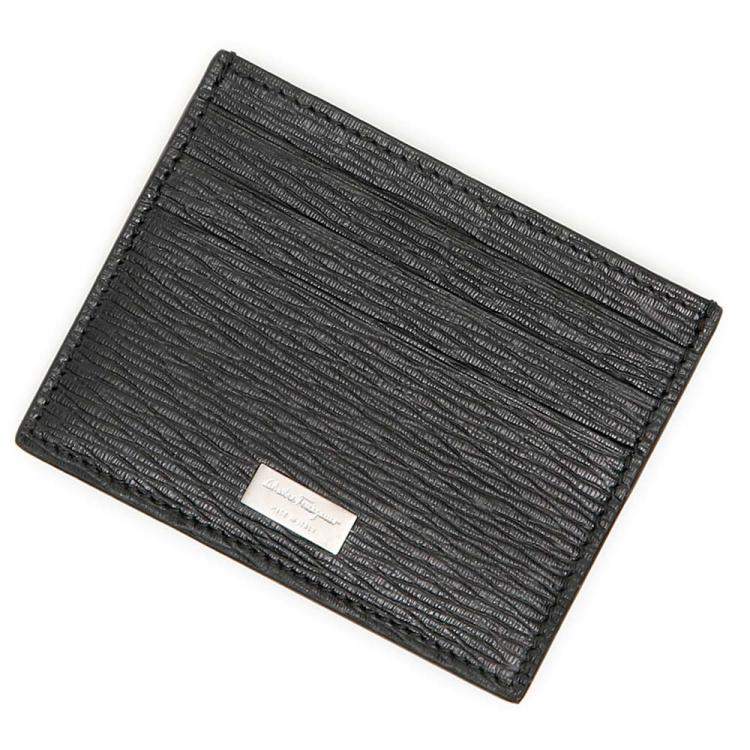 Pre Owned Salvatore Ferragamo Black Leather Card holder 