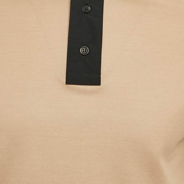 Pre Owned Salvatore Ferragamo Beige Cotton Pique Polo T-Shirt S