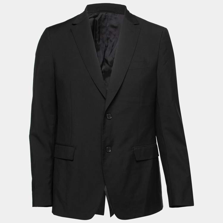Pre Owned Salvatore Ferragamo Black Wool Single Breasted Blazer L