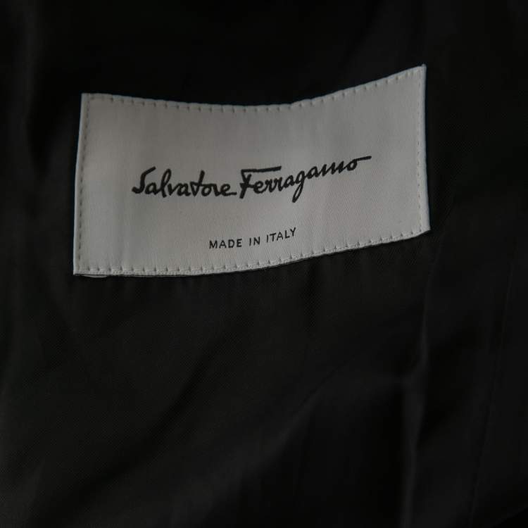 Pre Owned Salvatore Ferragamo Black Wool Single Breasted Blazer L
