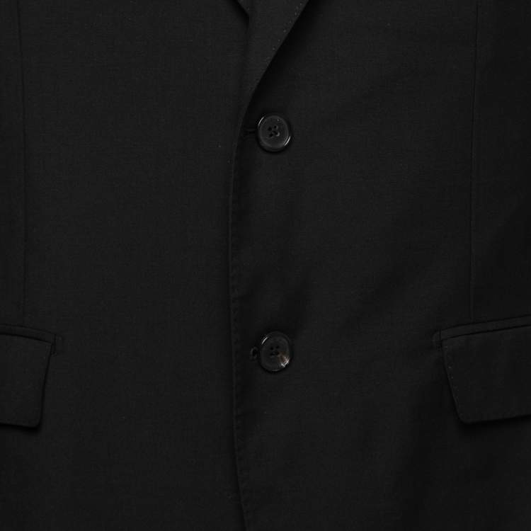 Pre Owned Salvatore Ferragamo Black Wool Single Breasted Blazer L
