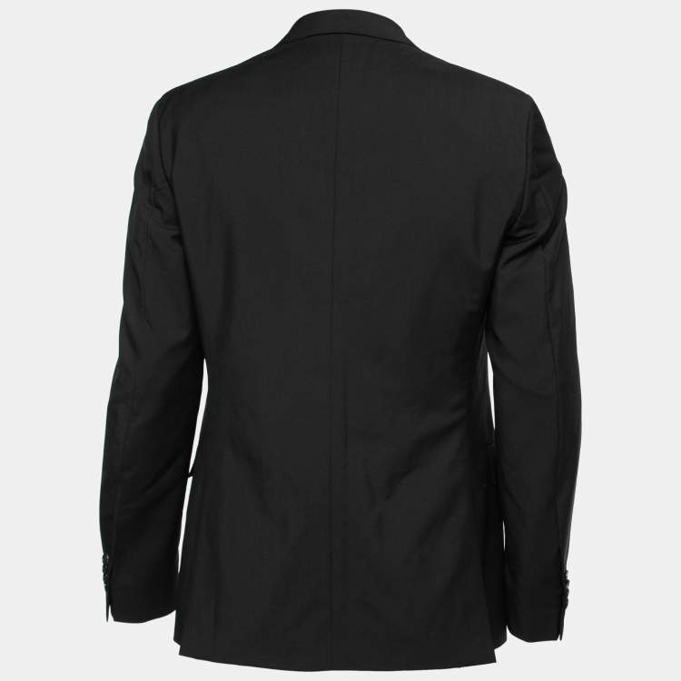 Pre Owned Salvatore Ferragamo Black Wool Single Breasted Blazer L