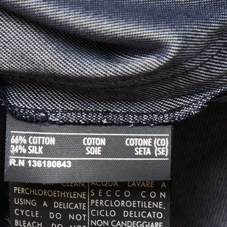 Pre Owned Salvatore Ferragamo Blue Cotton & Silk Trousers S