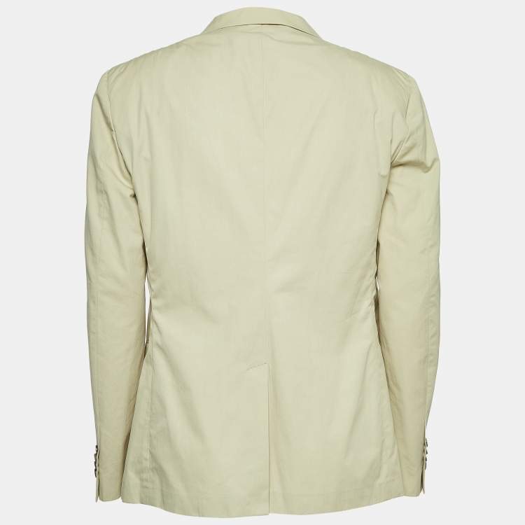 Pre Owned Salvatore Ferragamo Beige Cotton Single-Breasted Blazer XXL