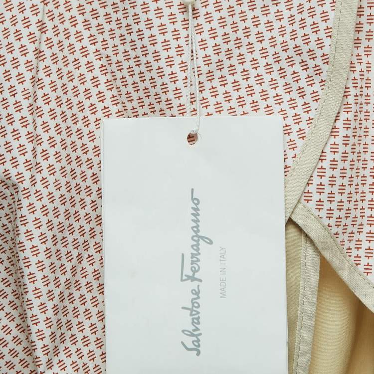 Pre Owned Salvatore Ferragamo Beige Cotton Single-Breasted Blazer XXL