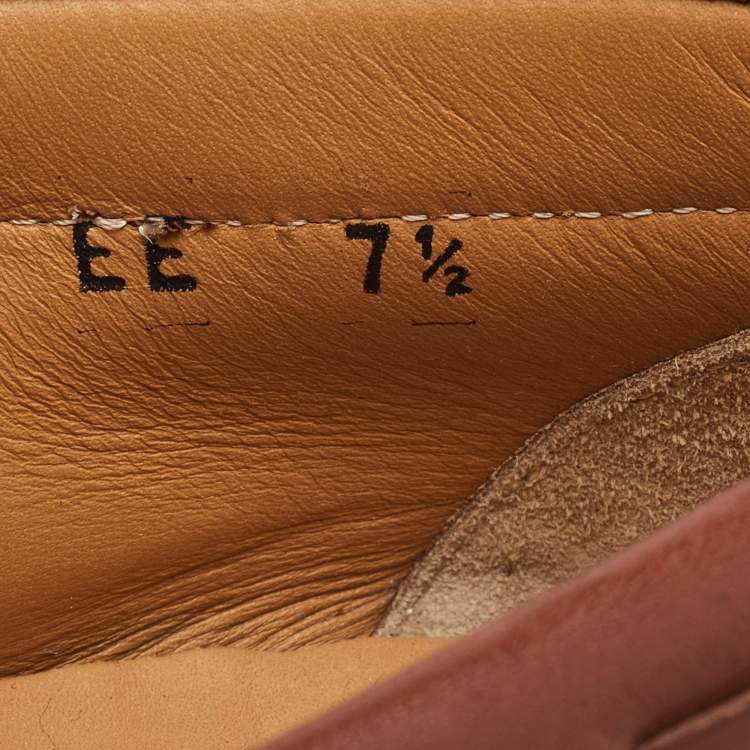Pre Owned Salvatore Ferragamo Brown Leather Gancini Penny Loafers Size 41.5