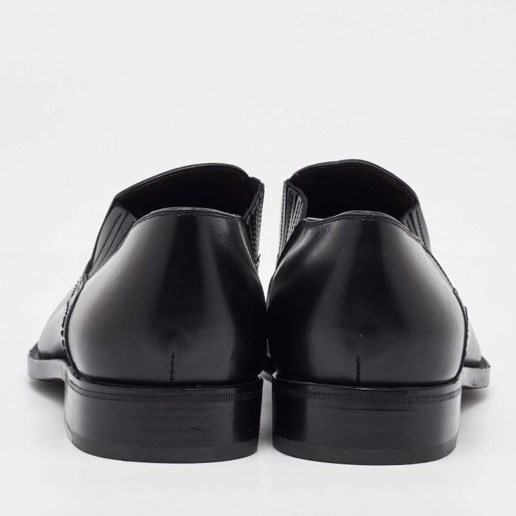 Pre Owned Salvatore Ferragamo Black Leather Slip On Loafers Size 41.5