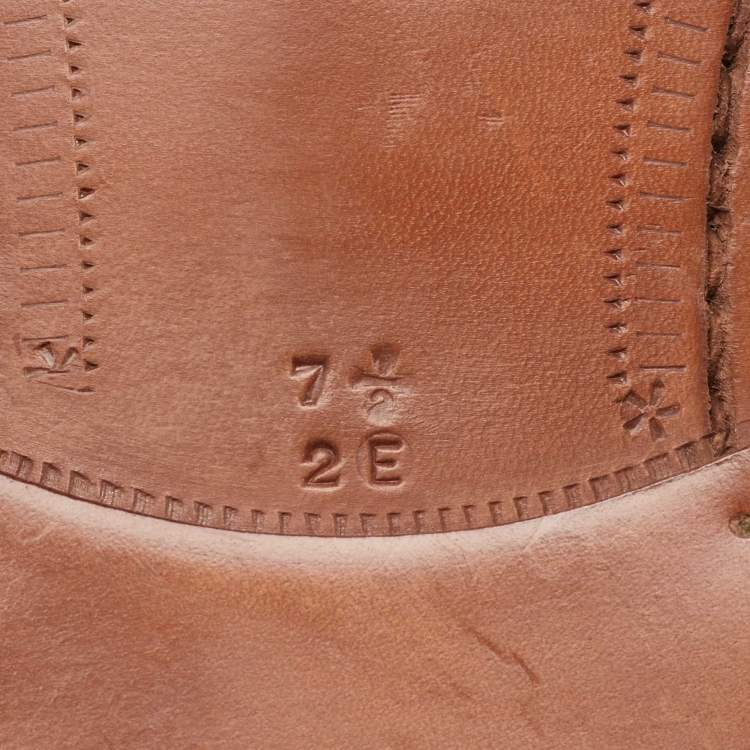 Pre Owned Salvatore Ferragamo Brown Leather Slip On Loafers Size 41.5