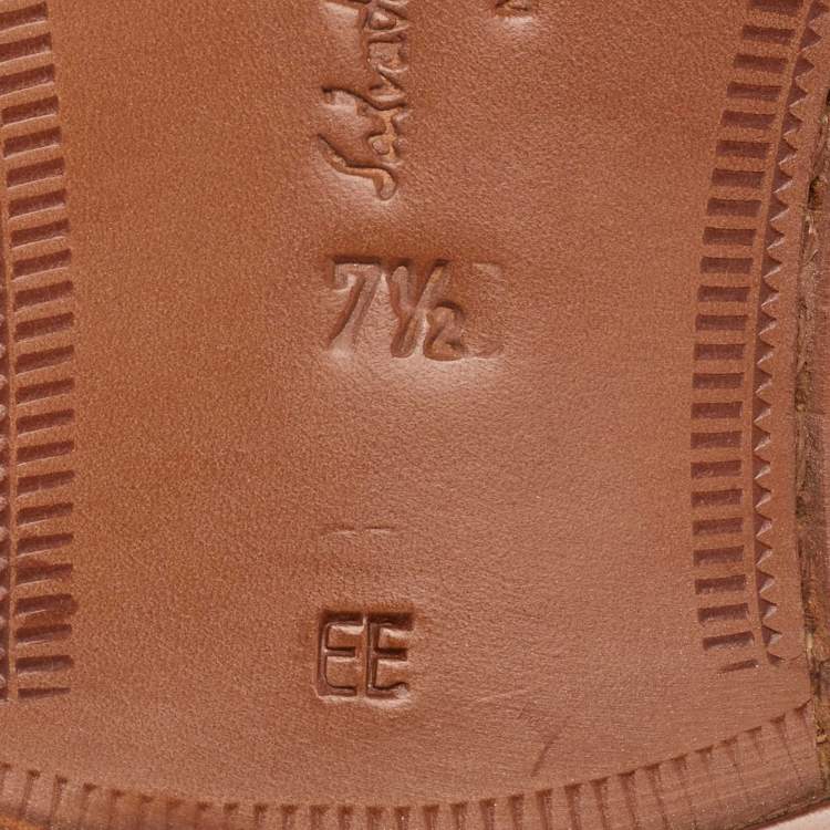 Pre Owned Salvatore Ferragamo Brown Leather Lace Up Oxfords Size 41.5