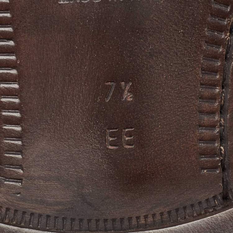 Pre Owned Salvatore Ferragamo Tan Leather Lace Up Brogue Derby Size 41.5
