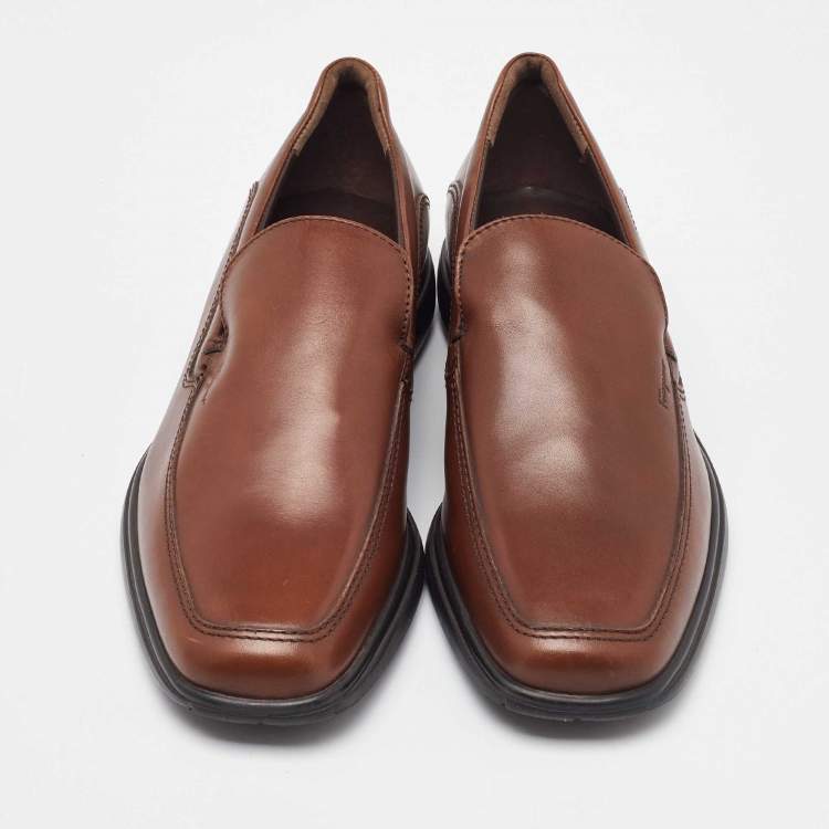 مملوكة مسبقًا Salvatore Ferragamo Brown Leather Slip On Loafers Size 41.5