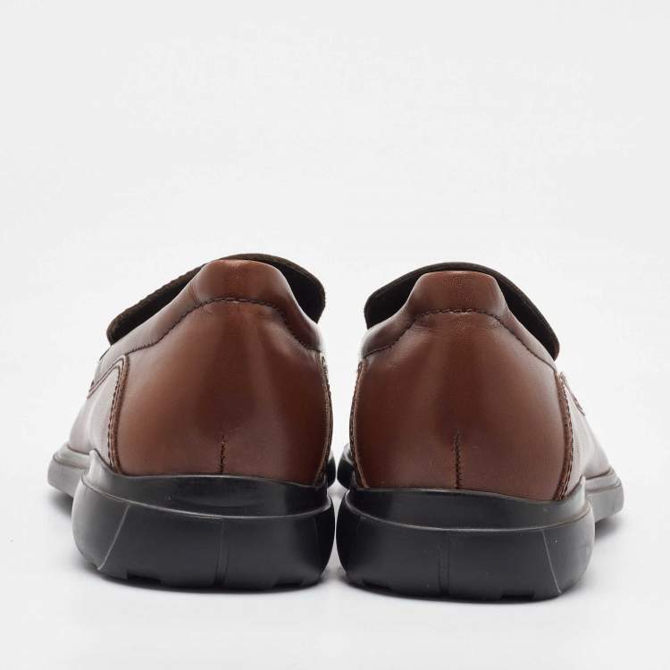 مملوكة مسبقًا Salvatore Ferragamo Brown Leather Slip On Loafers Size 41.5