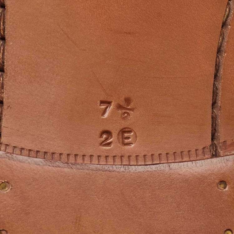 Pre Owned Salvatore Ferragamo Brown Leather Lace Up Derby Size 41.5