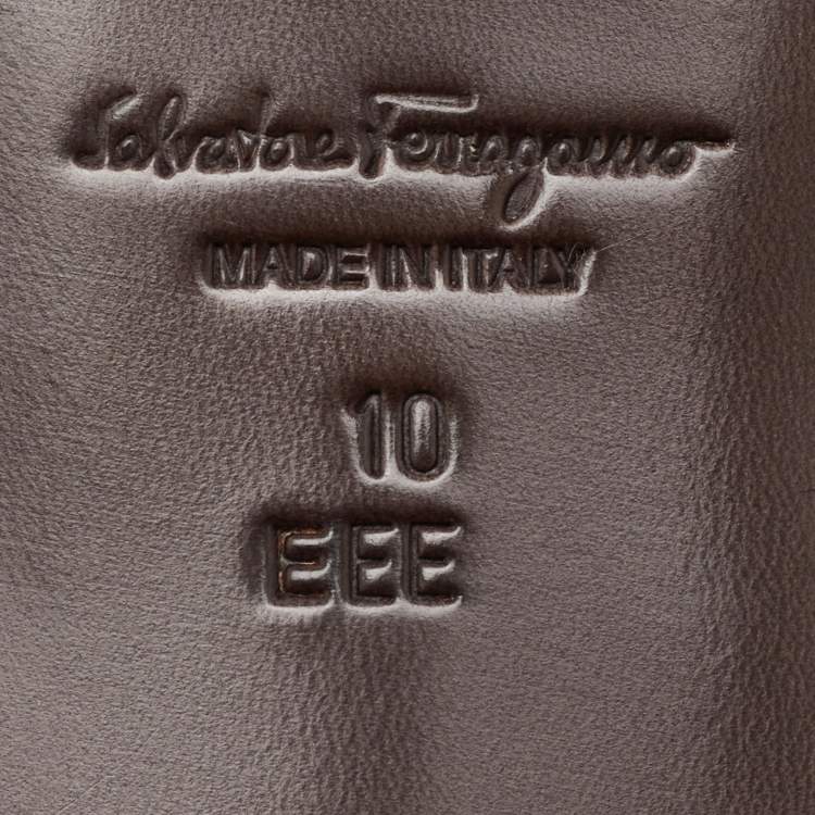 Pre Owned Salvatore Ferragamo Camel Brown Leather Gancini Penny Loafers Size 44