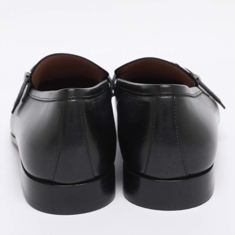 Pre Owned Salvatore Ferragamo Black Leather Loafers Size 42