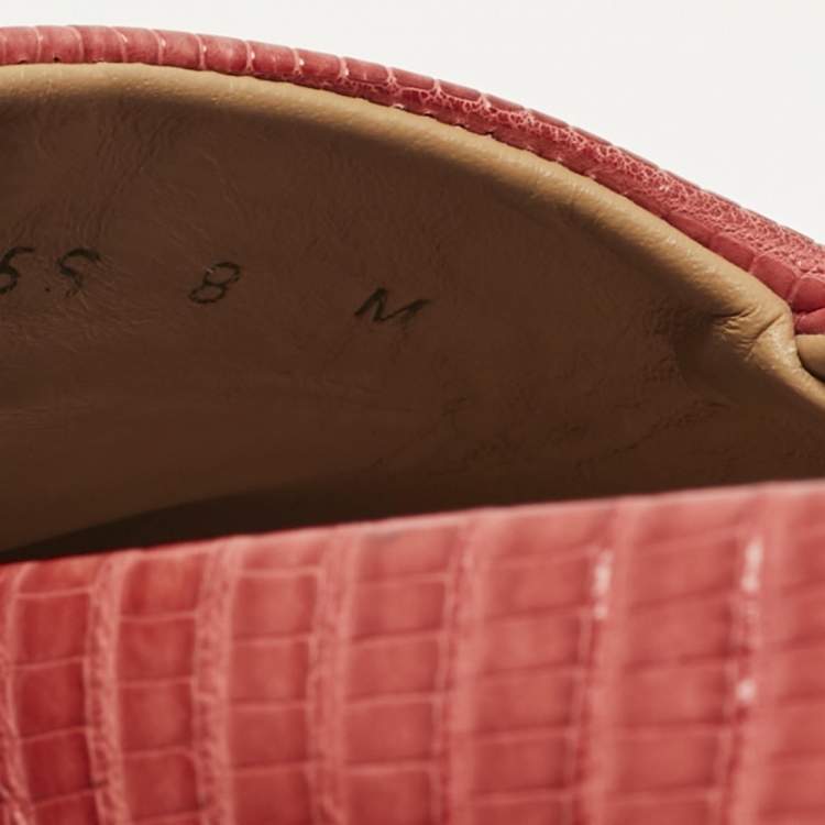 Pre Owned Salvatore Ferragamo Red Lizard Lampedusa Espadrilles Size 42