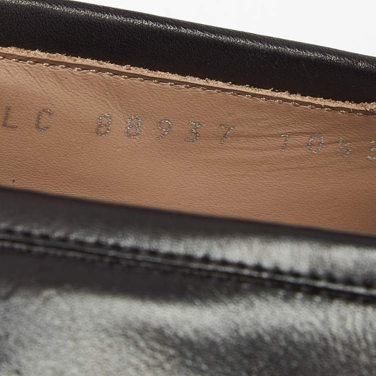 Pre Owned Salvatore Ferragamo Black Leather Benford Loafers Size 44.5