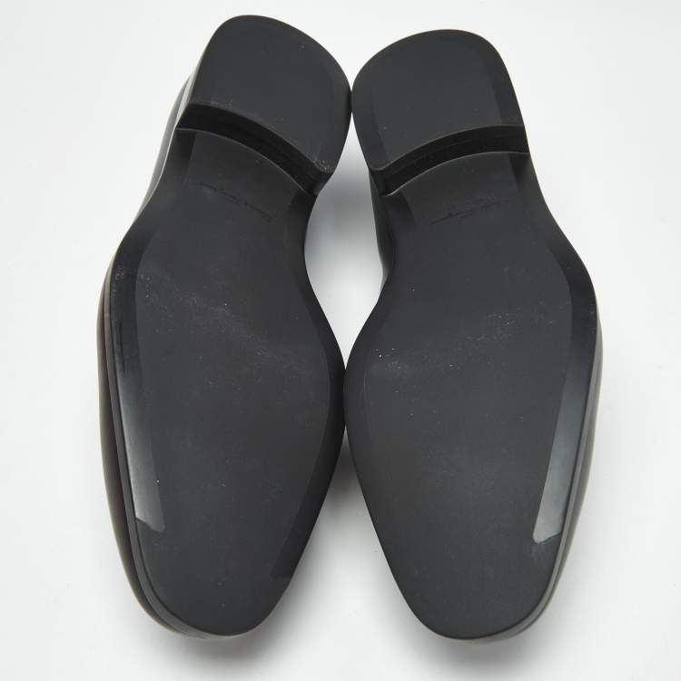 Pre Owned Salvatore Ferragamo Black Leather Benford Loafers Size 44.5