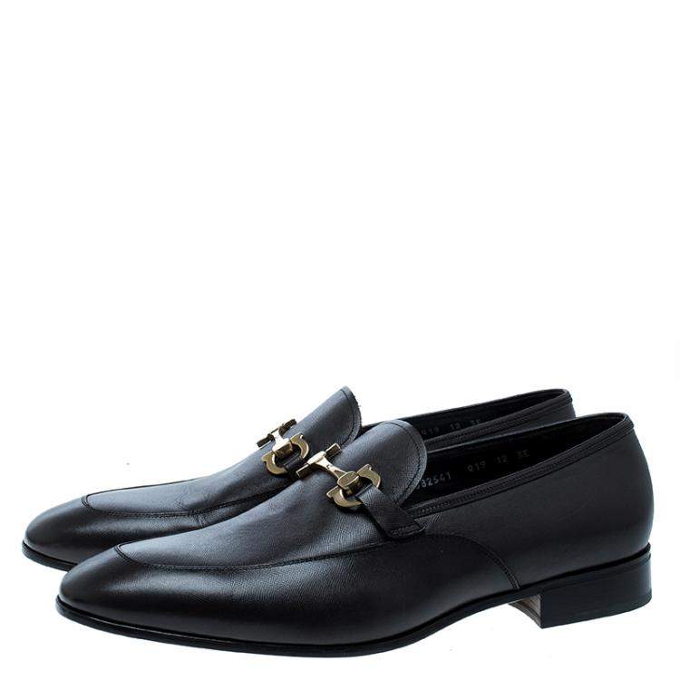 Pre Owned Salvatore Ferragamo Brown Leather Germain Bit Loafers Size 46