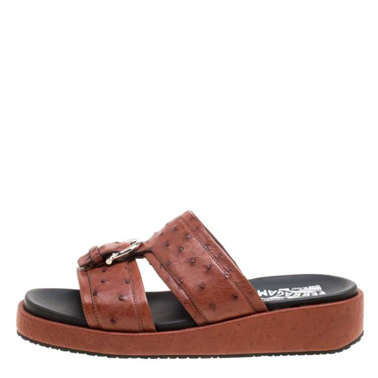 leather platform slides