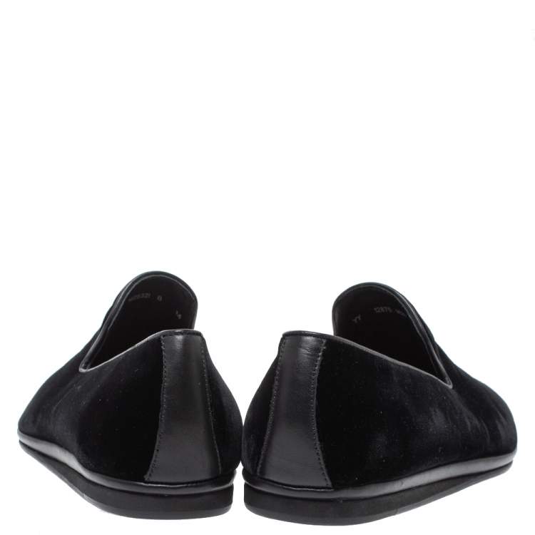 Pre Owned Salvatore Ferragamo Black Velvet Loafers Size 42
