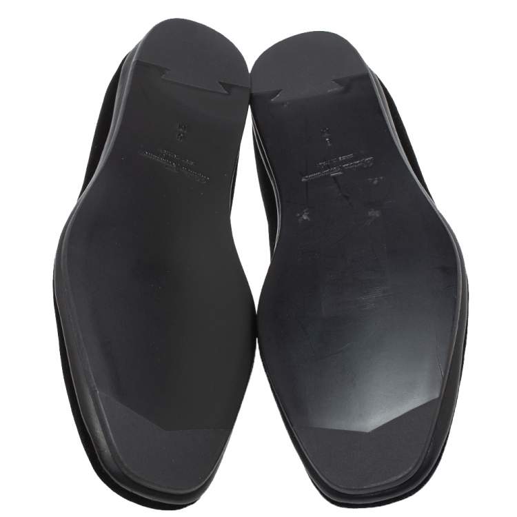Pre Owned Salvatore Ferragamo Black Velvet Loafers Size 42