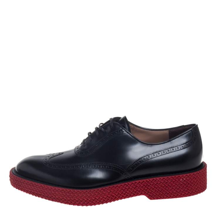 Pre Owned Salvatore Ferragamo Black Brogue Leather Thierry Oxfords Size 44