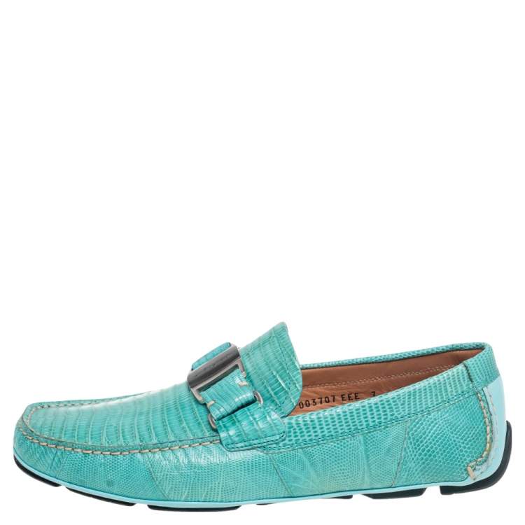 aqua blue loafers