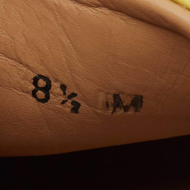 Pre Owned Salvatore Ferragamo Yellow Lizard Lampedusa Espadrille Flats Size 42.5