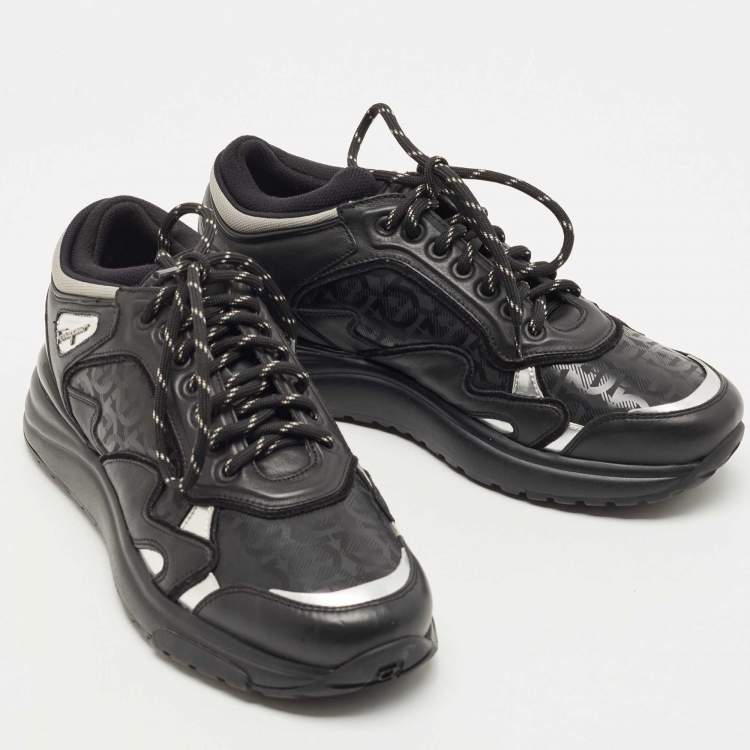Pre Owned Salvatore Ferragamo Black Leather Now Runner Sneakers Size 40