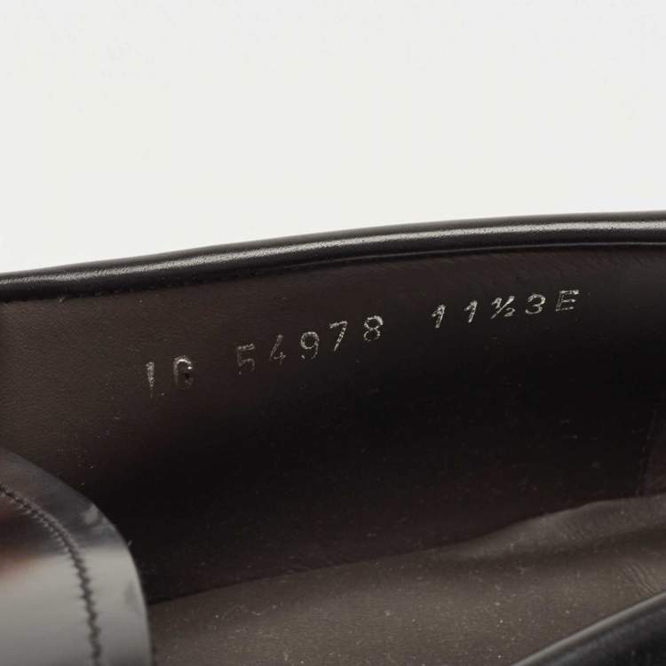 Pre Owned Salvatore Ferragamo Black Leather Gardel Loafers Size 45.5