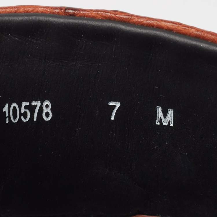 Pre Owned Salvatore Ferragamo Brown Ostrich Lutfi Platform Slides Size 41
