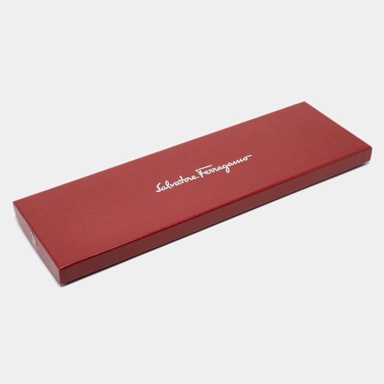 Pre Owned Salvatore Ferragamo Light Orange Printed Silk Tie 