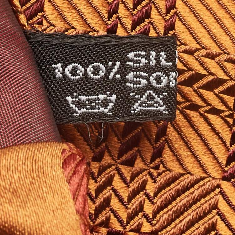 Pre Owned Salvatore Ferragamo Brown Striped Silk Traditional Tie