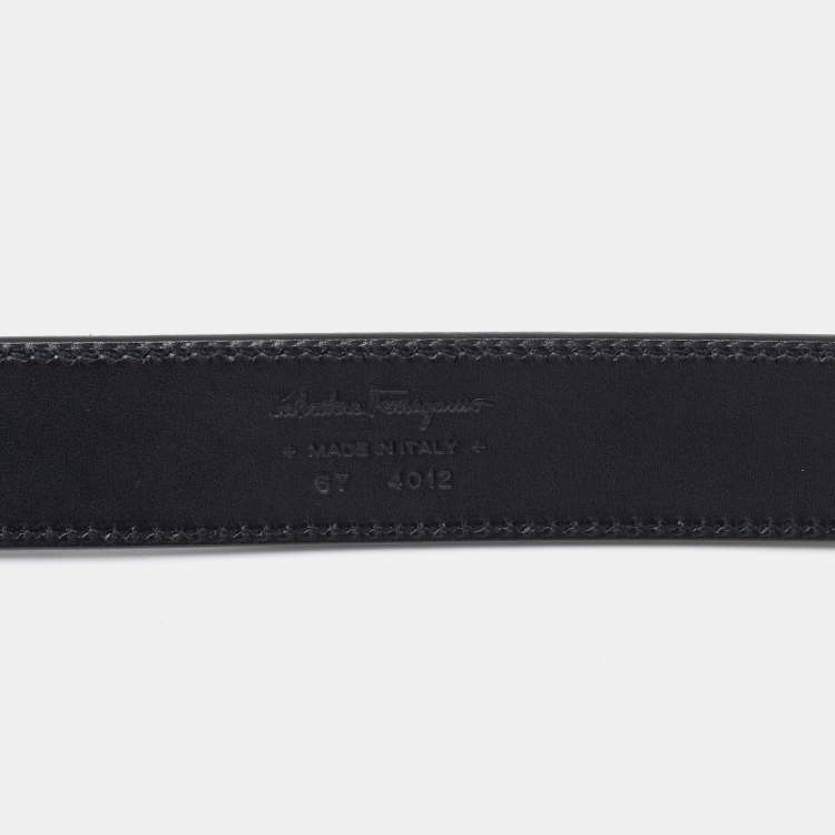 Pre Owned Salvatore Ferragamo Brown/Black Suede and Leather Cut to Size Reversible Belt
