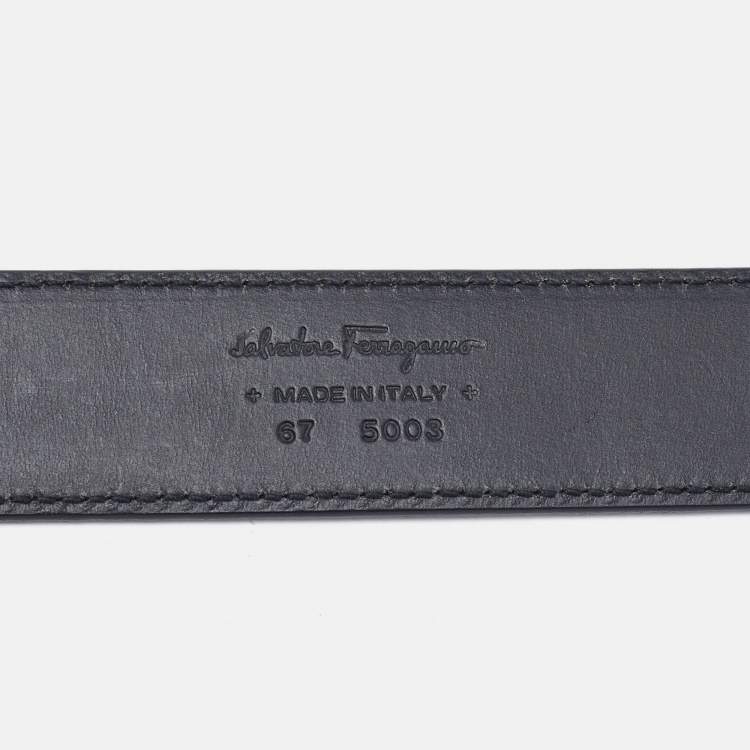 Pre Owned Salvatore Ferragamo Brown Leather Cut to Size Reversible Belt
