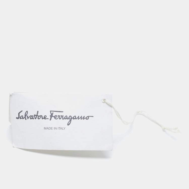 Pre Owned Salvatore Ferragamo Black Leather Gancini Buckle Belt 90CM