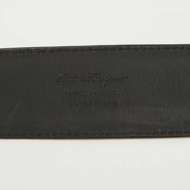 Pre Owned Salvatore Ferragamo Navy Blue Suede Buckle Belt 105CM