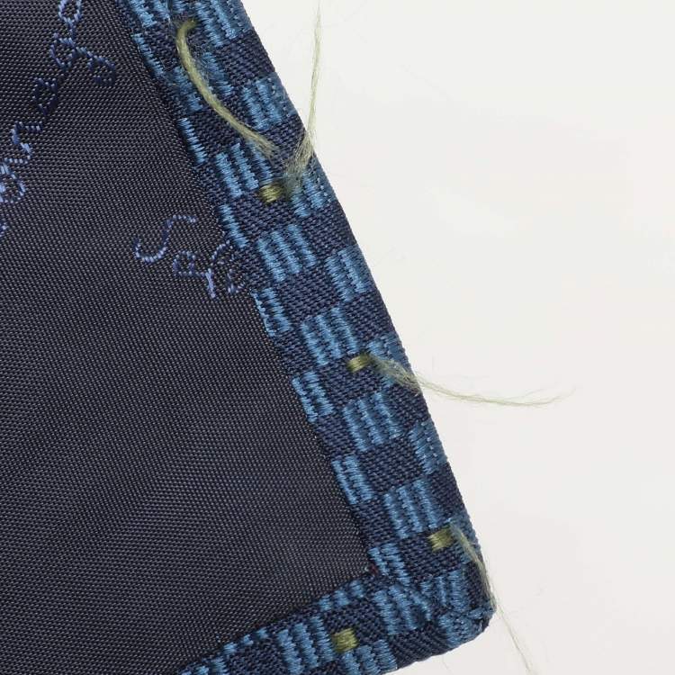 Pre Owned Salvatore Ferragamo Blue Diamond Patterned Silk Tie