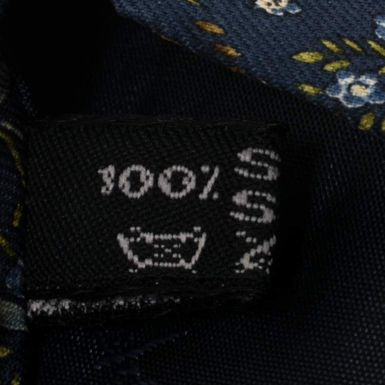 Pre Owned Salvatore Ferragamo Navy Blue Well Print Silk Tie