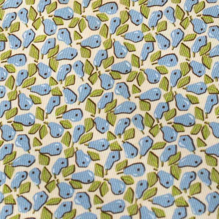 Pre Owned Salvatore Ferragamo Cream Fruit Print Silk Tie