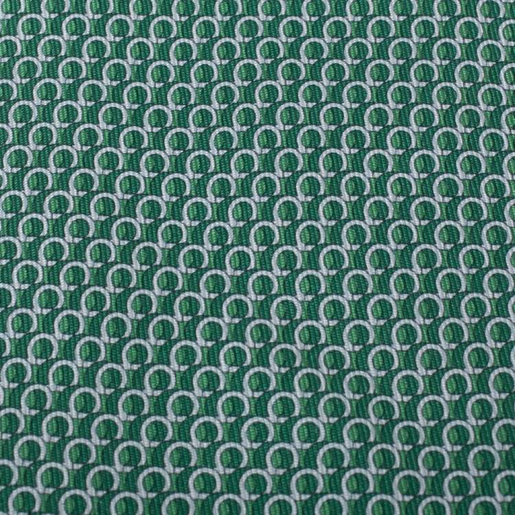 Pre Owned Salvatore Ferragamo Green Gancini Print Silk Tie