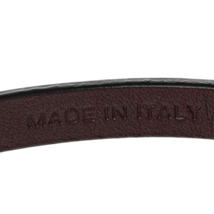 Pre Owned Salvatore Ferragamo Purple Leather Gancini Clasp Bracelet